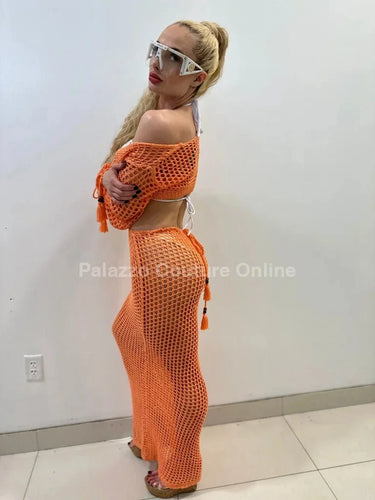 Paradise Cover Up Maxi Dress ( Orange) - stylish beach and pool outfit