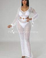 Paradise Cover Up Maxi Dress (White) for women - beach cover up by Palazzo Couture