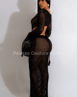 Paradise Cover Up Maxi Dress ( Black) - Palazzo Couture Online