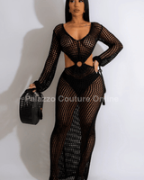 Paradise Cover Up Maxi Dress ( Black) - Palazzo Couture Online