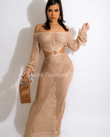 Paradise Cover Up Maxi Dress (Nude) - Palazzo Couture Online