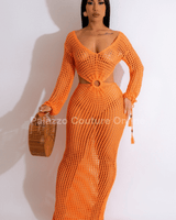 Paradise Cover Up Maxi Dress ( Orange) - Palazzo Couture Online
