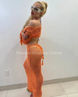 Paradise Cover Up Maxi Dress ( Orange) - Palazzo Couture Online