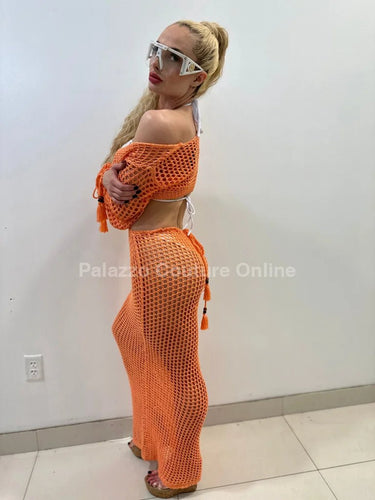Paradise Cover Up Maxi Dress ( Orange) - Palazzo Couture Online