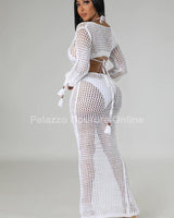 Paradise Cover Up Maxi Dress (White) - Palazzo Couture Online