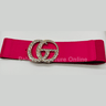 Paris Monogram Rhinestones Elastic Belt (Fuchsia) - Palazzo Couture Online