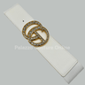 Paris Monogram Rhinestones Elastic Belt (White) - Palazzo Couture Online