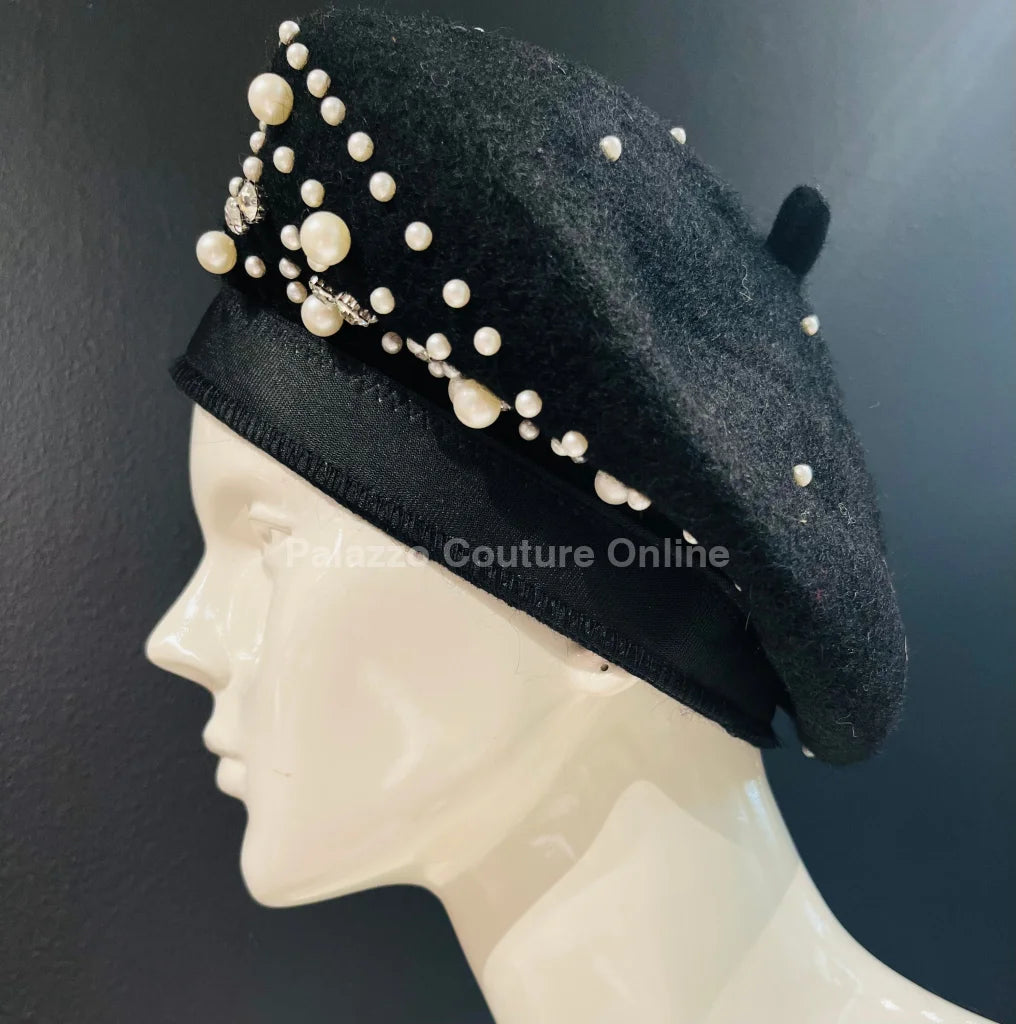 Beret Paris (Black) Perls Hat