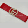 Paris Rhinestone Elastic Belt (Red) for women - fashion belt by Palazzo Couture