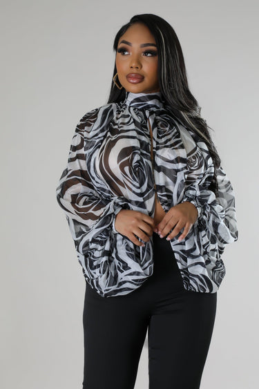 Paris Sunsets Black & White Roses - Palazzo Couture Online