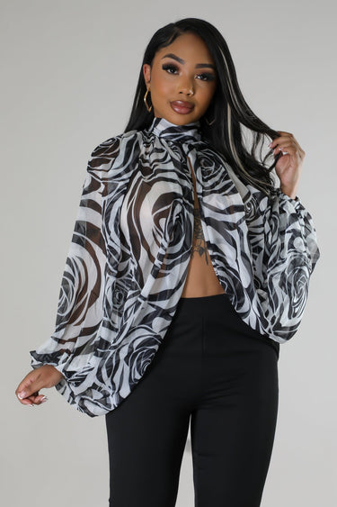 Paris Sunsets Black & White Roses - Palazzo Couture Online