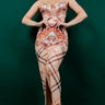 Parvati Bustier Skirt Set in Taupe front view showing complete two piece skirt set