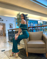Passion Green Jumpsuit – Off-Shoulder Elegant Green Jumpsuit - women's one-piece outfit for going out