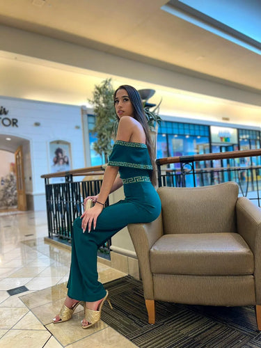 Passion Green Jumpsuit – Off-Shoulder Elegant Green Jumpsuit - women's one-piece outfit for going out