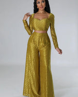Women's  pant set palazzo style back view