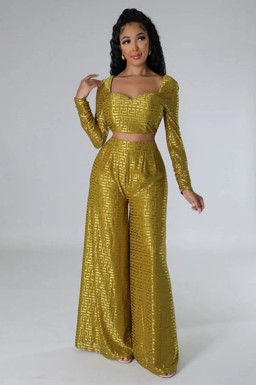 Women's  pant set palazzo style back view