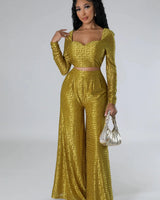 Passion Palazzo Pant Set showing coordinated top and pants construction