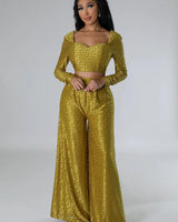 Passion Palazzo Pant Set front view showing complete two piece pant set