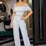 Passion White Jumpsuit with Off-Shoulder Wide Leg Design for women - stylish jumpsuit by Palazzo Couture