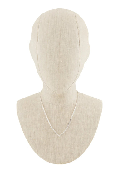 3 PCS Rectangular Crystal Linked V-Shape Necklace Set - women's statement jewelry