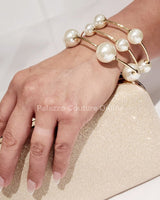 Statement gold cuff bracelet – Pear Orbital Flow Cuff for luxe wrists