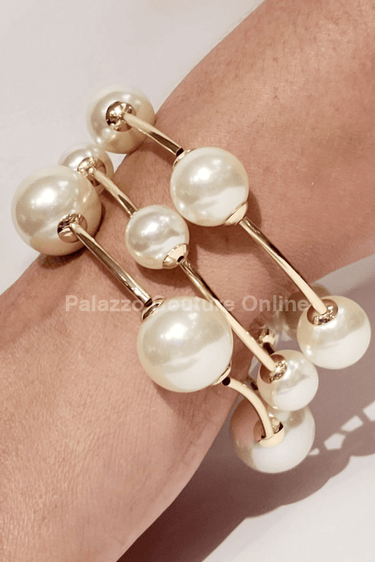 Gold cuff bracelet – Pear Orbital Flow Cuff in polished gold