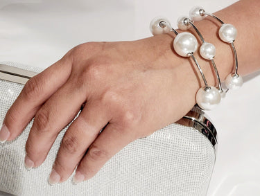 Pear Orbital Flow Cuff (Silver) - Palazzo Couture Online