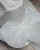Pearl and Rhinestone Stud Bride Cowboy Hat (White) - Palazzo Couture Online