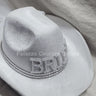 Pearl and Rhinestone Stud Bride  Cowboy Hat (White) - front view
