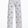 Pearl Bloom Cutout Jeans - Off White - Palazzo Couture Online