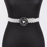Pearl Bloom Statement Belt Black for women - fashion belt by Palazzo Couture