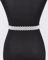 Pearl Bloom Statement Belt Ivory - Palazzo Couture Online