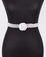 Pearl Bloom Statement Belt Ivory - Palazzo Couture Online