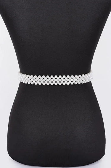 Pearl Bloom Statement Belt Ivory - stylish belt for dresses and outfits
