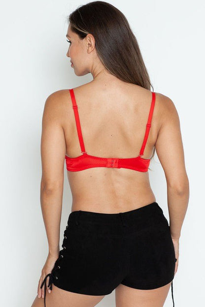 Pearl Butterfly Bliss Bustier Top (Red) - Palazzo Couture Online