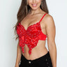 Pearl Butterfly Bliss Bustier Top (Red) - women's sleeveless top
