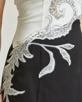 Pearl Elegance Appliqué Mini Dress - Palazzo Couture Online