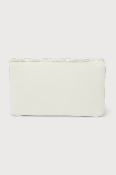 Pearl Elegance Envelope Clutch Ivory - Palazzo Couture Online
