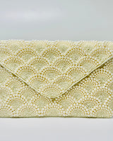 Pearl Elegance Envelope Clutch Ivory - Palazzo Couture Online