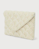 Pearl Elegance Envelope Clutch Ivory - Palazzo Couture Online