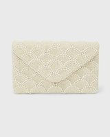 Pearl Elegance Envelope Clutch Ivory - Palazzo Couture Online
