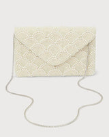 Pearl Elegance Envelope Clutch Ivory - women's evening clutch