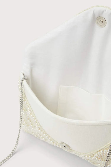 Pearl Elegance Envelope Clutch Ivory - stylish purse for going out