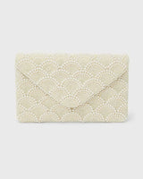 Pearl Elegance Envelope Clutch Ivory for women - bag by Palazzo Couture