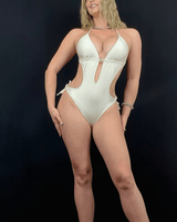 Pearl Elegance One Piece Bathing Suit (Pearl White) - Palazzo Couture Online