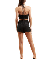 Pearl Essence Tweed Short Set (Black) - Palazzo Couture Online