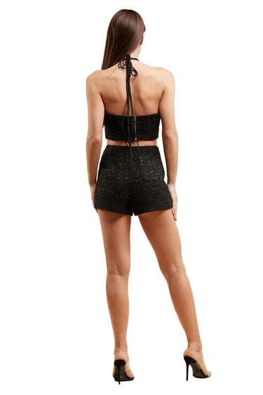 Women's Black matching short set from Palazzo Couture collection