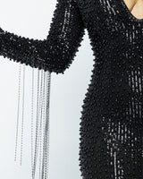 Pearl Glam Divina Short Dress (Black) - Palazzo Couture Online