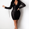 Pearl Glam Divina Short Dress (Black) - Palazzo Couture Online