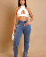 Pearl - Perfect High - Rise Jeans – Bold Elegance with Every Step - Palazzo Couture Online